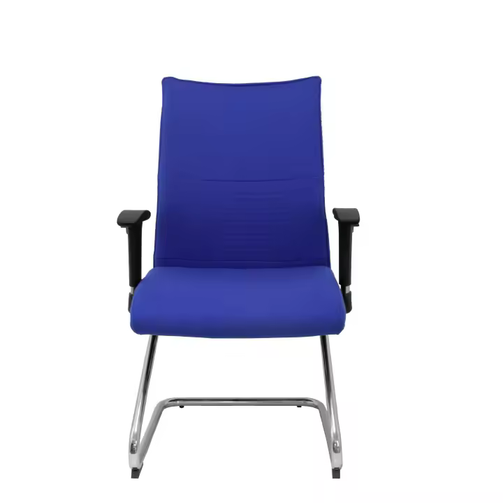 Piqueras Y Crespo Sillón Albacete para Visitas Ergonómico con Patín Cromado y Tapizado en Azul - 1