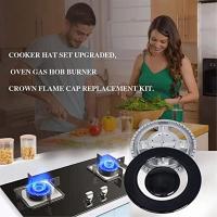 Upgrade Cooker Hat Set Oven Gas Hob Burner Crown Flame Cap Cover for Kitchen Fit for Stove Handles-Good - details 0