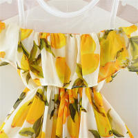 Vestido De Verano Para Bebé Niña Con Estampado Completo Hombros Descubiertos Malla Lace Vestido De Princesa Playa Chifón Vestido Para Niñas De 0 a 3 Años - details 6