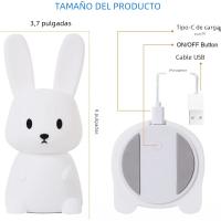 Lámpara Nocturna LED De Silicona Conejo Sensor De Toque Luz Animal Para Decoración De Habitación Regalo Para Niños Bebés Y Niñaslampara De Mesa Decorativa Para El Hogar - details 17