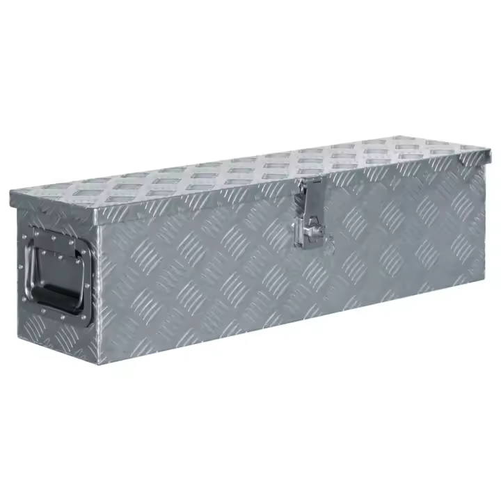 vidaXL Caja de aluminio 80,5x22x22 cm plateada - 1