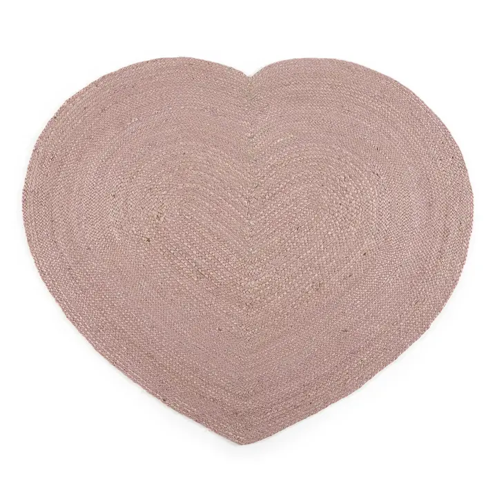 Alfombra de Yute en Forma de Corazón Rosa- Parentesi Quadra - 1