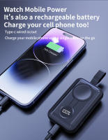 Banco de energía magnético 2 en 1, batería externa inalámbrica de 2500 mAh QC4.0+PD, 22,5 W, carga rápida USB C, batería portátil con pantalla LCD para Apple Watch/iPhone 16/15/14/13/12 - details 4