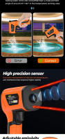 Termómetro Infrarrojo No Contacto IR05A -50°C~1600°C Con Probing De Tipo K Medidor De Alta Temperatura Láser Ajustable Emisividad - details 5