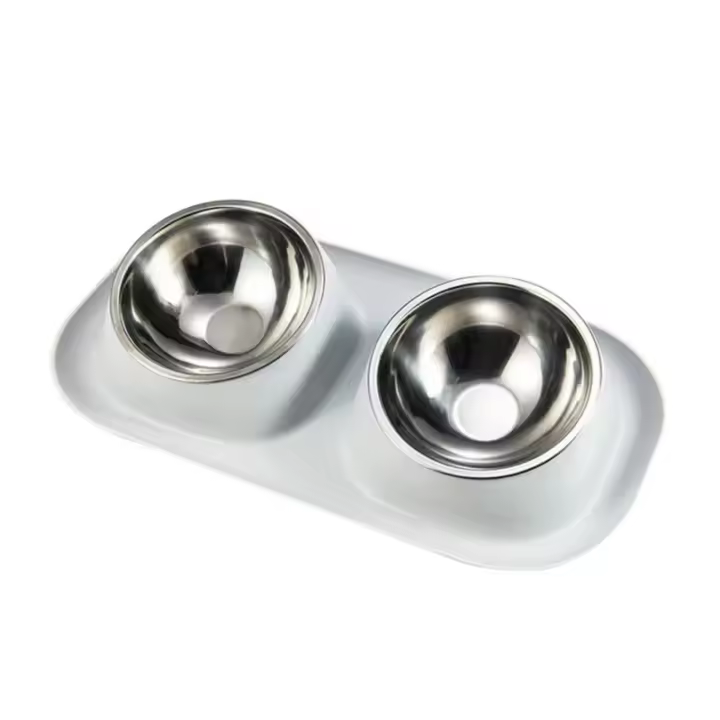 S De Alimentación Para Mascotas De Acero Inoxidable With Dispensador De Alimentación Y Agua Doble Anti-Salpicadas Para Perros Y Gatos - 1