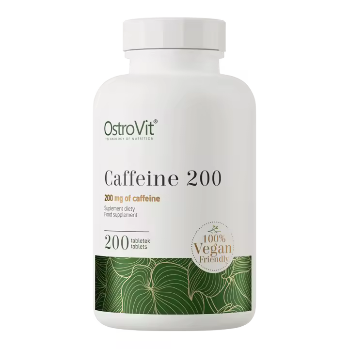 OstroVit Cafeína Pura 200 mg VEGE – 200 Comprimidos, Energía y Concentración, Apto para Veganos, Estimulante Natural, Olympus Sport Nutrition - 1