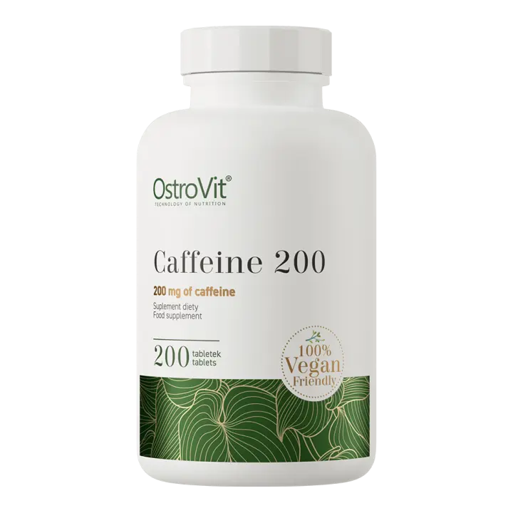 OstroVit Cafeína Pura 200 mg VEGE – 200 Comprimidos, Energía y Concentración, Apto para Veganos, Estimulante Natural, Olympus Sport Nutrition - 1