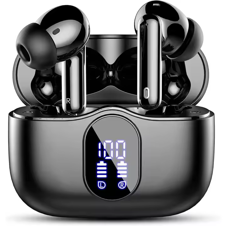 Bluetooth 5,3, Pantalla LED Estéreo HiFi, Cancelación de Ruido, Controladores Dinamicos de 13 Mm, Auriculares Impermeables IP7 - 1