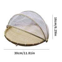 Cesta De Alimentos De Bambú Para Picnic Cubierta Malla Antipolvo Almacenamiento Ecológico Para Verduras Frutas Pan - details 0