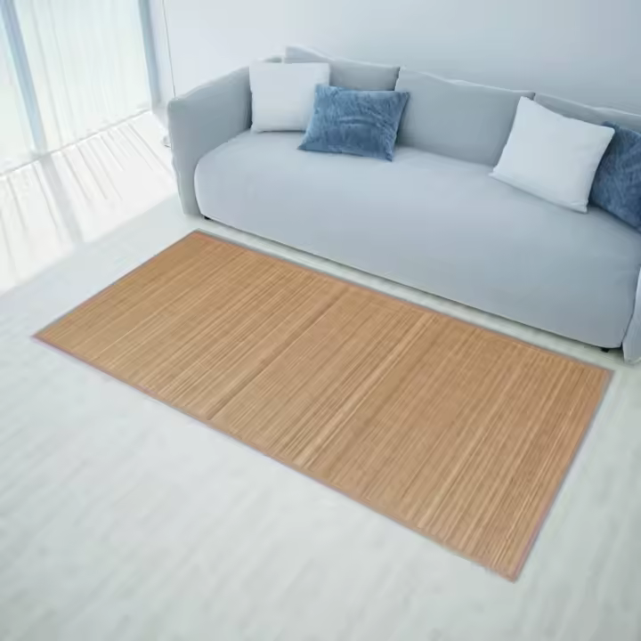 vidaXL Alfombra rectangular de bambú marrón 120 x 180 cm - 1