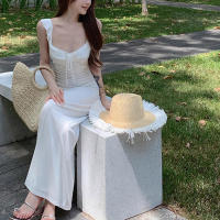 Vestido De Satén Sin Espalda Para Mujer Verano Fiesta Diario Vacaciones Casual A-Línea Manga Sin Mangas Cuello V Vestido Largo - details 13
