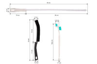 Cofan Set de 3 Cepillos de Limpieza Multifunción para Baños, Cocinas y Ventanas | Limpia Ranuras, Raíles, Persianas, Tuberías y mucho más | Acero Inoxidable, ABS y Aluminio - details 0