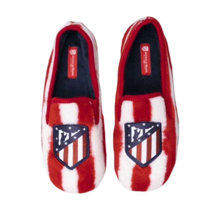 Davinia Shoes Zapatillas de casa oficiales del FC Atletico de Madrid de diseño clasico con el escudo oficial del club y suela de caucho antideslizante. Aptas para lavar en lavadora.  Shoes&Blues.es FCATLETI-CFA5AT