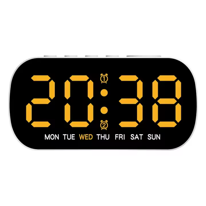 Reloj De Alarma Digital USB Potenciado Con Temperatura Fecha Doble Alarma Modo Nocturno Snooze Niveles De Brillo 5 12/24H LED Reloj - 1