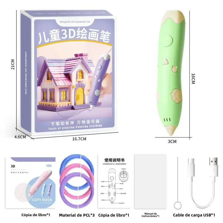 Lápiz De Dibujo 3D Para Niños Con Temperatura Baja Creativo Juguete Regalo Herramienta De Aprendizaje Divertida Para Arte Y Manualidades - 1