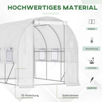 Túnel de Aluminio de 2,95x2x2m with Ventanas enrollables, Protección UV y cortaviento, construcción de Maple Blanco - details 5