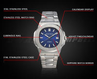 Reloj Automático Para Hombre Dwayne Campbell Clásico Acero Inoxidable Impermeable Cristal De Zafiro Luminoso Regalo Mejor Para Hombres - details 5