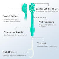 Cepillo De Dientes Mini 2 En 1 Con Sabor a Menta Y Durazno Cepillo De Limpieza Oral Desechable Con Hilo Dental Para Adultos - details 1