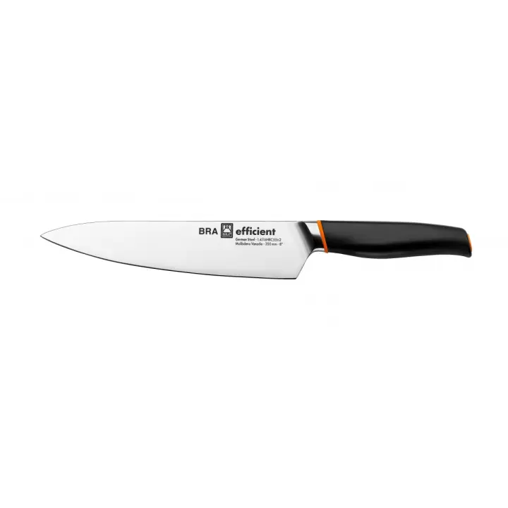 Bra - Cuchillo Cocinero Efficient, 20 cm, Uso Diario, Utensilio CocinaCorte Cómo y Seguro, Acero Inoxidable, Todo Tipo de Alimentos - 1