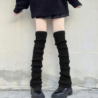 Calentadores De Pierna Largos 70CM Para Mujer Estilo Lolita Socks JK Cuff Botas Invierno Color Sólido Negro Blanco Tejidos Acrílico - details 5