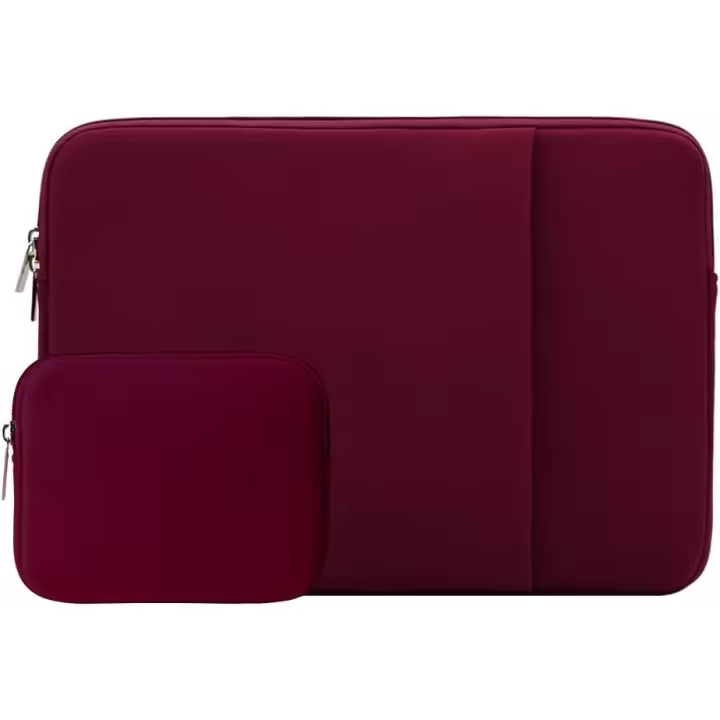 Funda para portátil de 13 pulgadas compatible con portátiles de 13,6 "y 13,3", Funda protectora con bolsillo frontal y Bolsa para accesorios (Roja) - 1