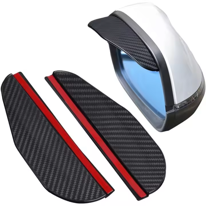 1 par Coche Lado Ala Espejo Lluvia protector tapa Humo Guardia universal fiber de Carbono Vista trasera Lado CEJA para SUV camión Accesorios - 1