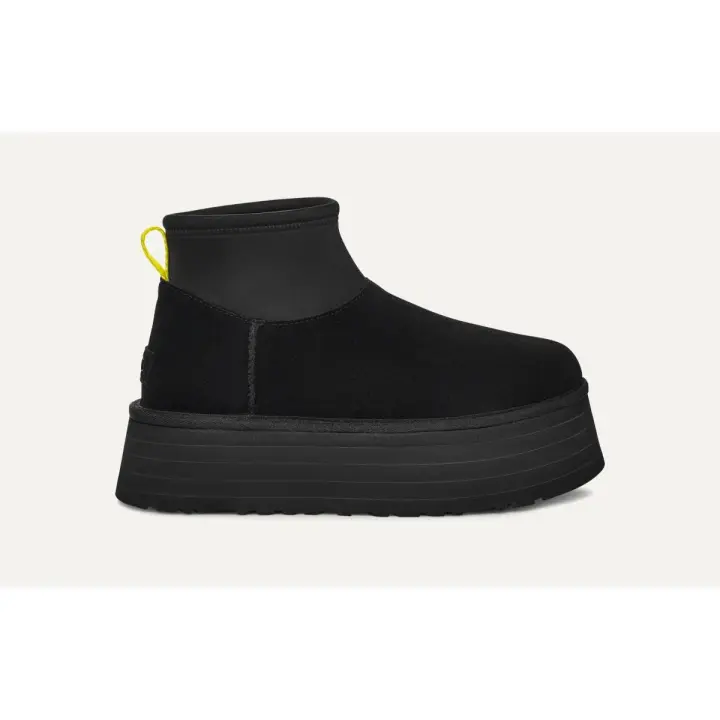 UGG BOTINES DE PIEL CLASSIC MINI DIPPER NEGRO MUJER - 1