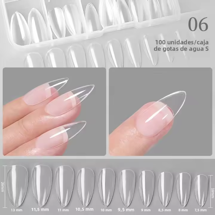 100Pcs Sistemas De Extensión De Uñas Postizas En Gel Capsula Falsas Uñas Coffin Estilo Francés Herramienta De Construcción Rápida - 1