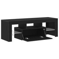 Mueble para TV vidaXL con luces LED en negro y roble de 120x35x40 cm - details 2