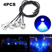 4Pcs Luz LED Azul Para Barco Marina Stern Light Lámpara De Cola Redonda LED Impermeable Plata Luz Marcadora Lateral Underwater Runner - details 1