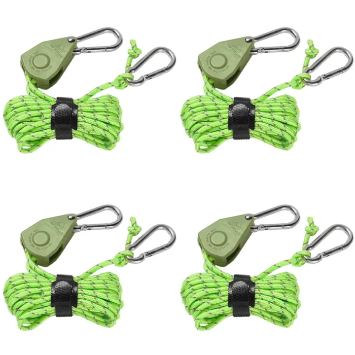 Gancho De Pulley Para Tienda De Campaña Ajustable Y Antigolpes Cierre De Canopy Tensión De Cordones Ratchet Soporte Para Tienda De Acampar - 1
