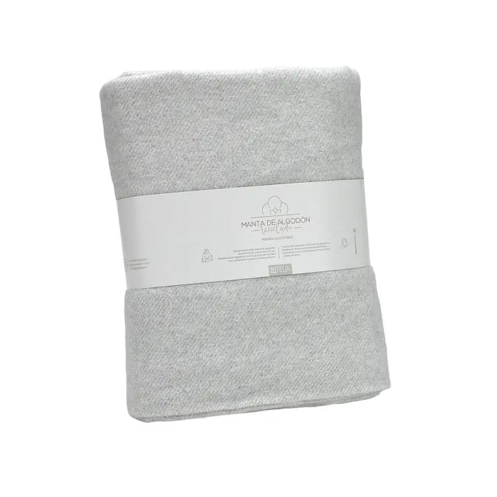 Manta Alexandra House Living Lares Gris Perla 125 x 180 cm - 1