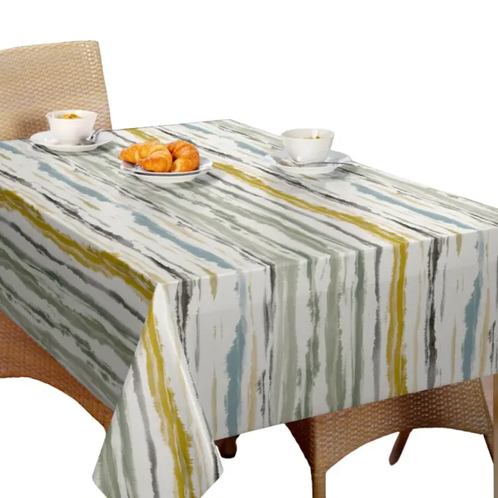 Mantel Hulehule Tex - Hule Huletec Estampado de Lineas Composición100% PVC Impermeable Anti manchas - ASNA GREEN - 1