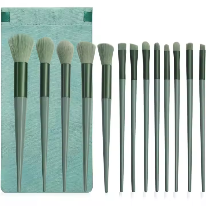 Juego de 13 brochas de maquillaje, kit profesional para base, corrector, sombra de ojos, rubor y cejas, brochas de maquillaje de viaje con bolsa de tela para principiantes. - 1