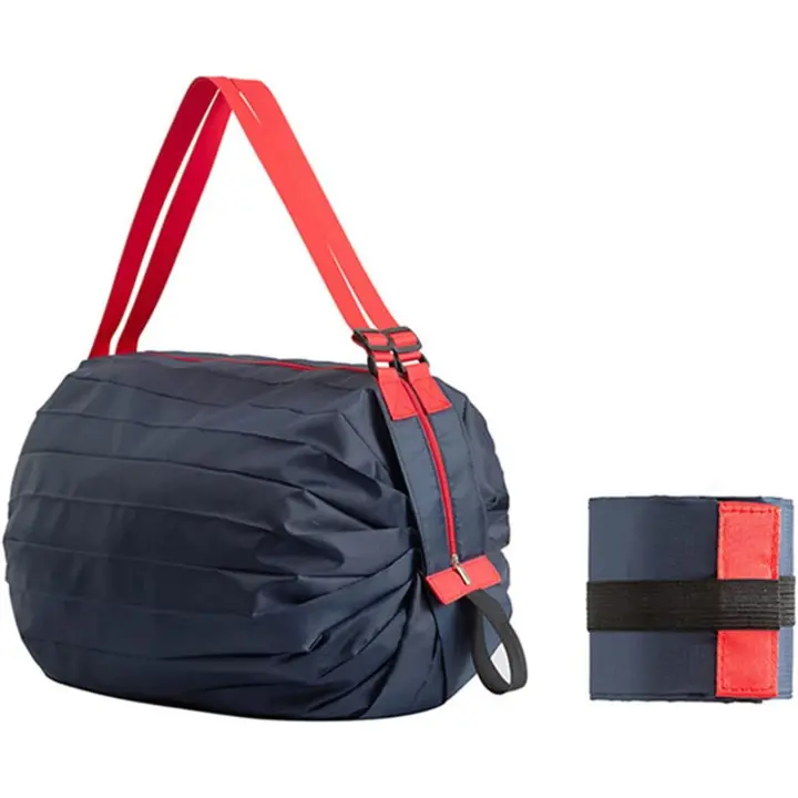 Bolsa de compras plegable portátil, bolsa de almacenamiento multiusos de gran capacidad, bolso de hombro de viaje deportivo - 1