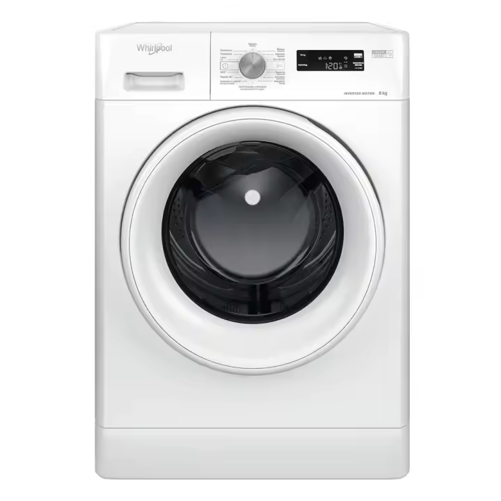 Whirlpool - Lavadora FFS 8258 W SP de 8 kg con motor Inverter clase B 1151 rpm, blanco, para carga familiar - 1