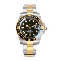 Reloj Mecánico Automático Para Hombre NH34A Rose Gold Doble Tono Con Correa Jubilee 200m Impermeable Movimiento GMT Reloj De Divercio - details 11