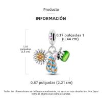 Encanto De Hummingbird De Plata Para Pulsera DIY Joyería Para Mujer Con Cada Pieza De Bola De Cúbico Zirconia Forma Irregular - details 20