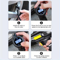 Compresor de aire portátil y inflador, bomba eléctrica inalámbrica de mano con pantalla digital, hasta 150PSI, ideal para coches, motocicletas, bicicletas y balones de deporte, material ABS, tensión de funcionamiento 12V - details 7