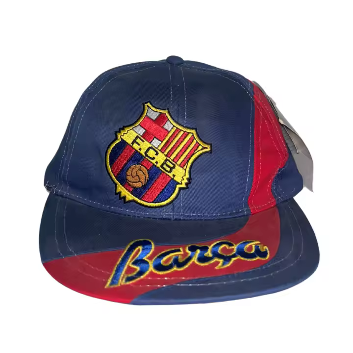 Kappa Gorra FC Barcelona Vintage años 90 Nueva Azul y roja con logo frontal y lateral bordado Original ajustable 55-60cm Retro para coleccionistas Oportunidad DeadStock - 1