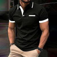 Camisa Polo Casual Para Hombre Verano Primavera Cuello En V Manga Corta Bolsillos Falsos Estampado Negocios Transpirable - details 2
