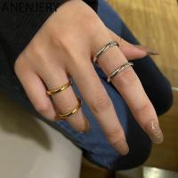 ANENJERY Anillo Doble Capa De Color Dorado Para Mujer Simple Y Venta Al Por Mayor Joyería De Fiesta Resizable Moda Actual - details 3