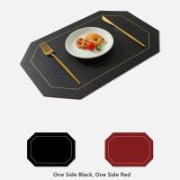 1/4pcs Tapetes De Comedor De Cuero Sintético Resistente Al Agua Aceite Calor Anti-Quemaduras Para Mesa De Cocina Restaurante Oficina Tamaño 43x30CM Colores Negro Azul Verde Marrón - details 8