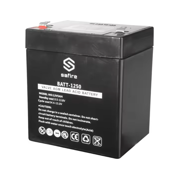 Baterí­a recargable - Tecnologí­a plomo ácido AGM - Voltaje 12 V - Capacidad 5.0 Ah - 105 x 90 x 70 mm / 1630 g - Para respaldo o uso directo - 1