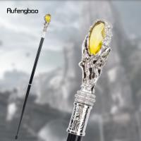 Bastón De Moda Con Diamante Amarillo Dorado 94cm Manija Recta De Aleación De Aluminio Punta De Goma Para Hike Accesorio Elegante Para Caballeros Cosplay - details 0