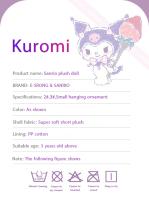 Peluche Sanrio Kuromi Hello Kitty Anime Kawaii Muñeco Suave Regalo De Cumpleaños Para Niña Niño Juguete De Colgante - details 1