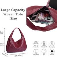 2025 Nuevo Bolso de Mujer-Bolso Hobo Textil hand de cuero Vegan-Bolso grande para axilas - details 2