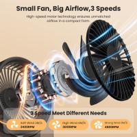 Ventilador de escritorio Pequeño USB-[Diseño estético] Mini mate pero powerful portátil ultra Silencioso 3 velocidades ventilador personal de esritorio para Viajes al Aire Libre, dormitorio - details 3
