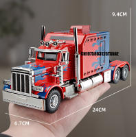 Modelo De Camión Peterbilt 389-Optimus Prime Prototipo 1:24 Con Sonido Y Luz Vehículo De Juguete De Aleación Para Niños - details 7
