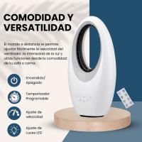 Max Star Ventilador sin Aspas con Mando a Distancia 3 Velocidades Purificador de Aire Oscilante Temporizador Luces LED Silencioso y Potente Hogar Oficina Dormitorio - details 1